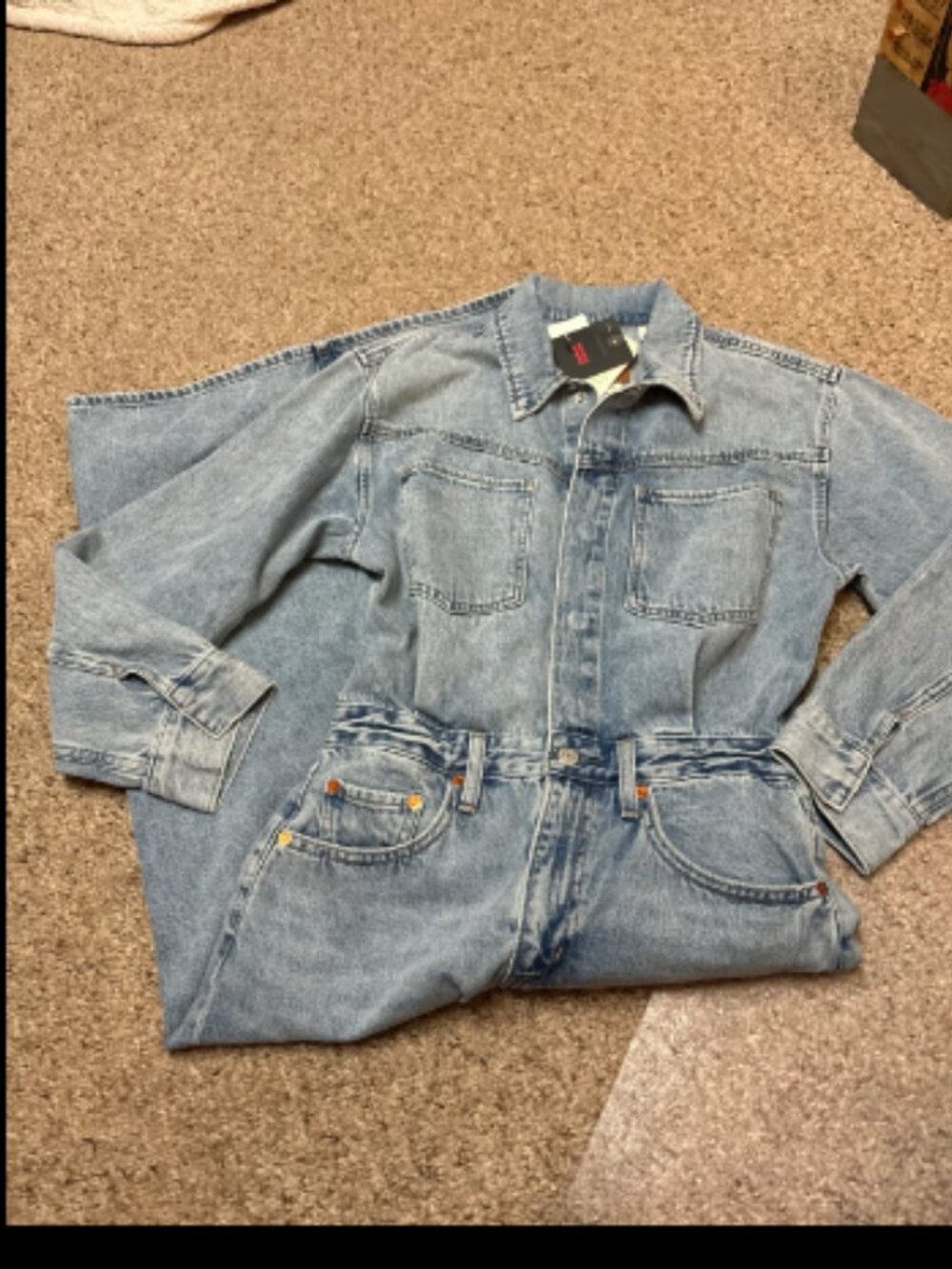 LEVIS WESTERN DENIM JEAN DRESS MIDI NWT $120 27 4/6 - Picture 8 of 11